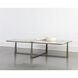 Cowell 64 X 38 inch White / Antique Brass Coffee Table